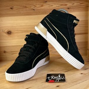 Puma Black Suede High Top Sneaker Shoes Women’s Size 6